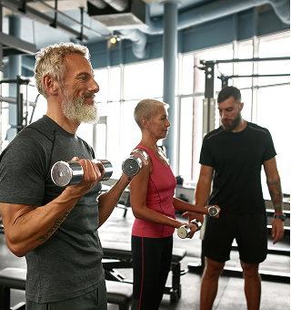 Focused woman in gym